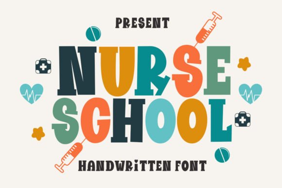 Nurse School Display Font for Handmade & Printable Creations